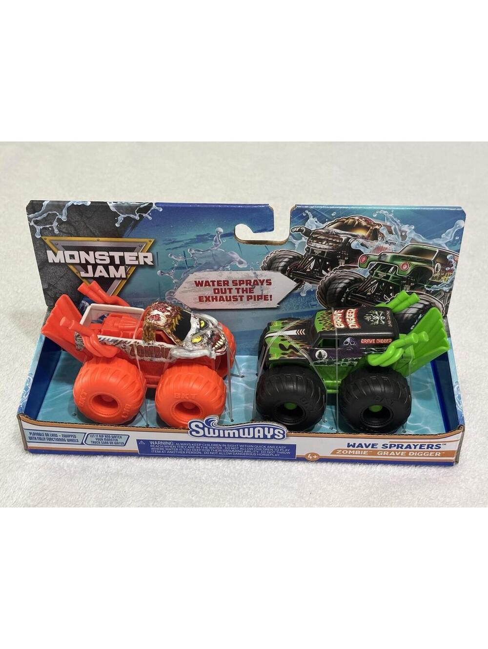 SwimWays Monster Jam Wave Sprayers || Grave Digger and Zombie || NEW